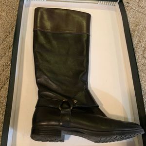 Ralph Lauren black and brown leather riding boot